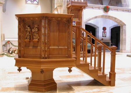 Restored Millwork Raised Pulpit