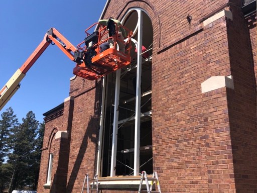 Restoring Two 20 Foot Tall Windows in McLean County